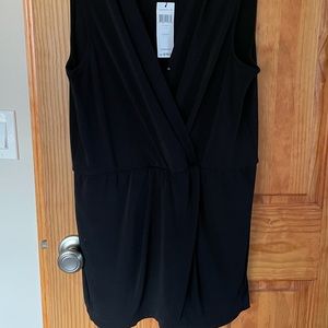 BCBG black romper v neck cross front size L